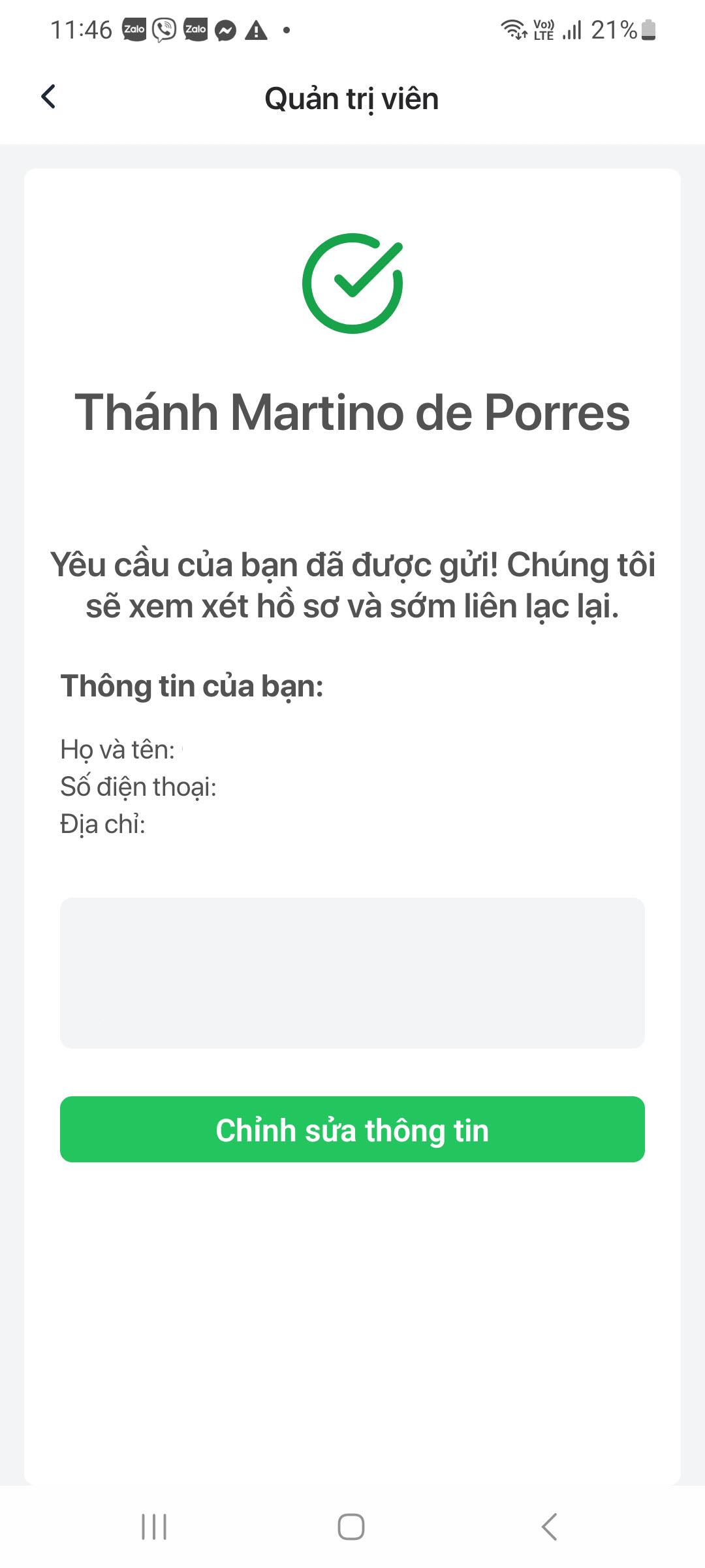 Hoàn tất đăng ký quản trị