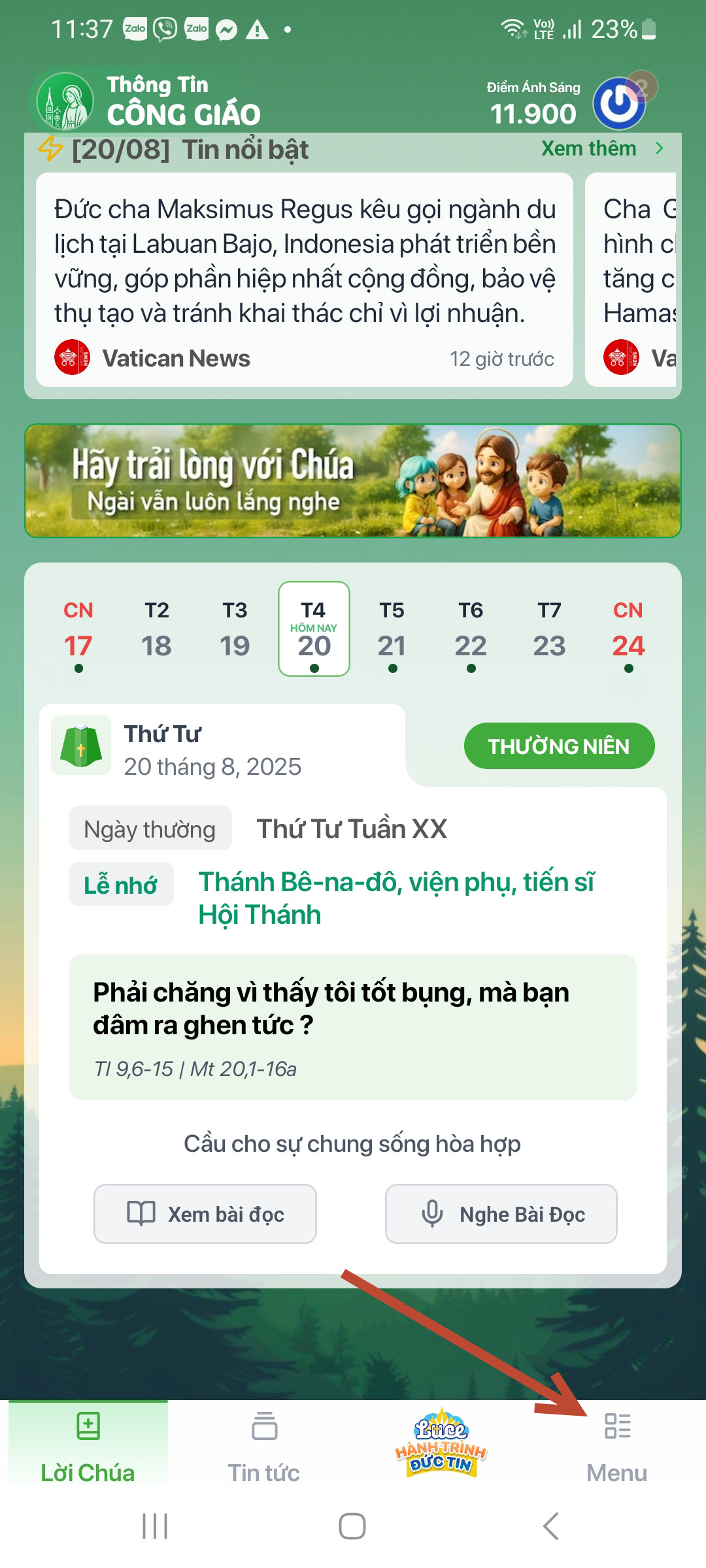Mở Menu