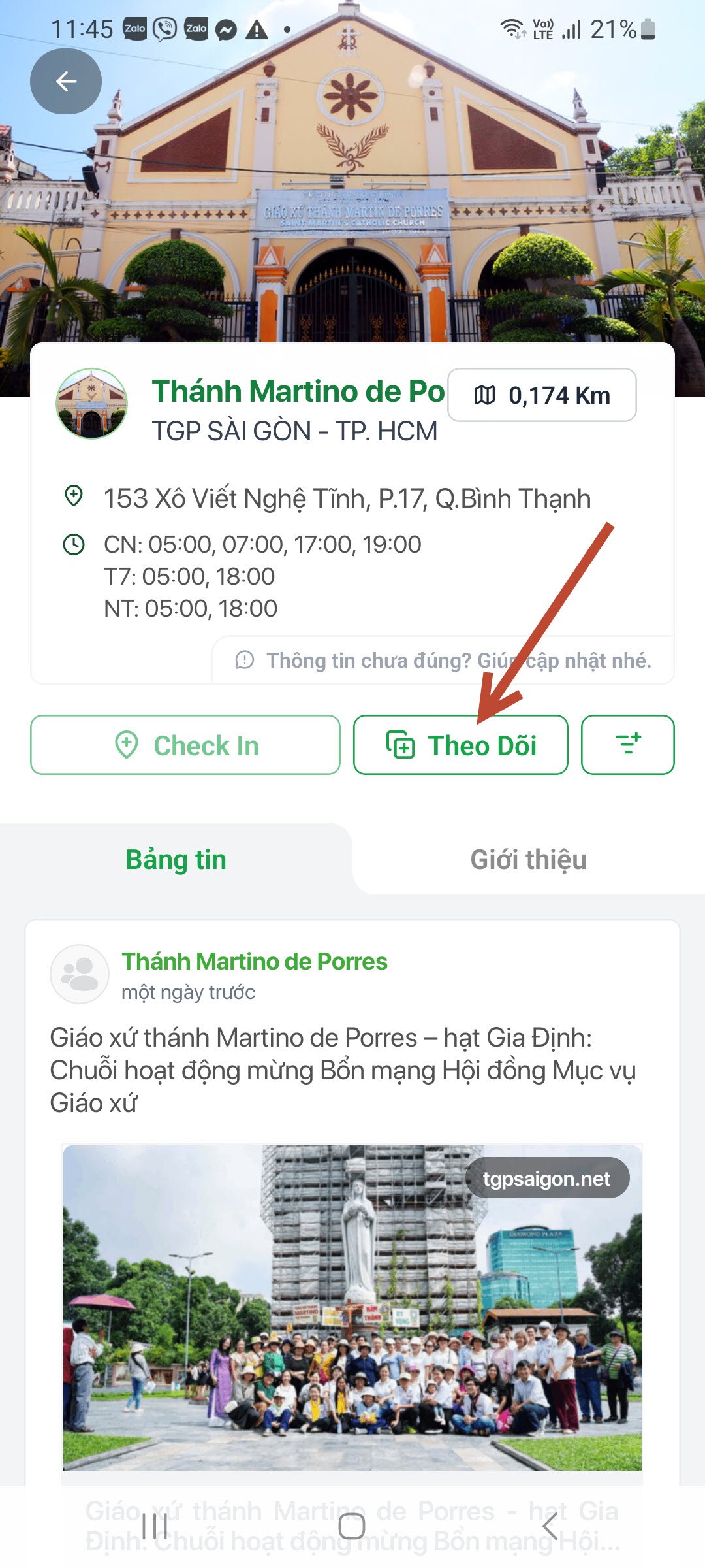 Theo dõi giáo xứ