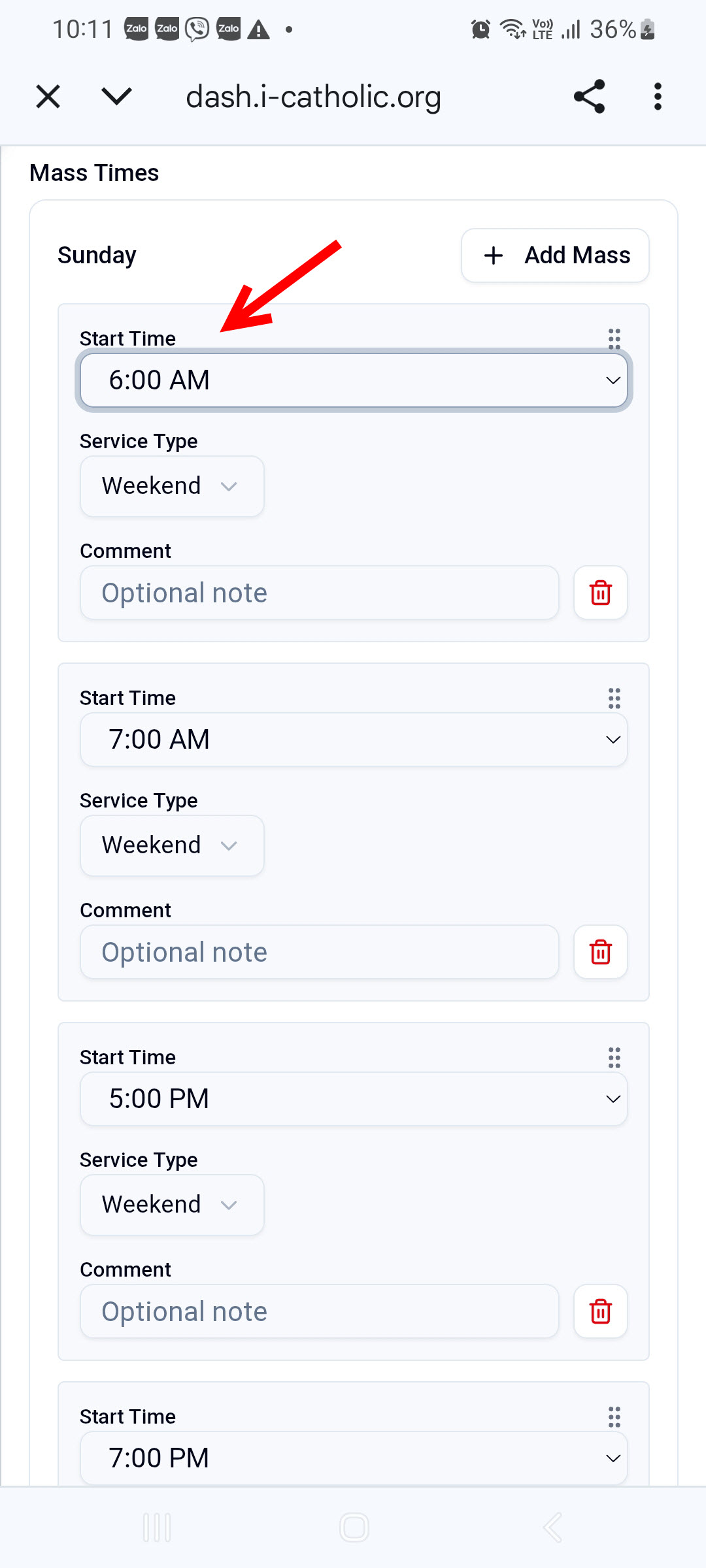 Kết quả thay đổi giờ Chúa Nhật