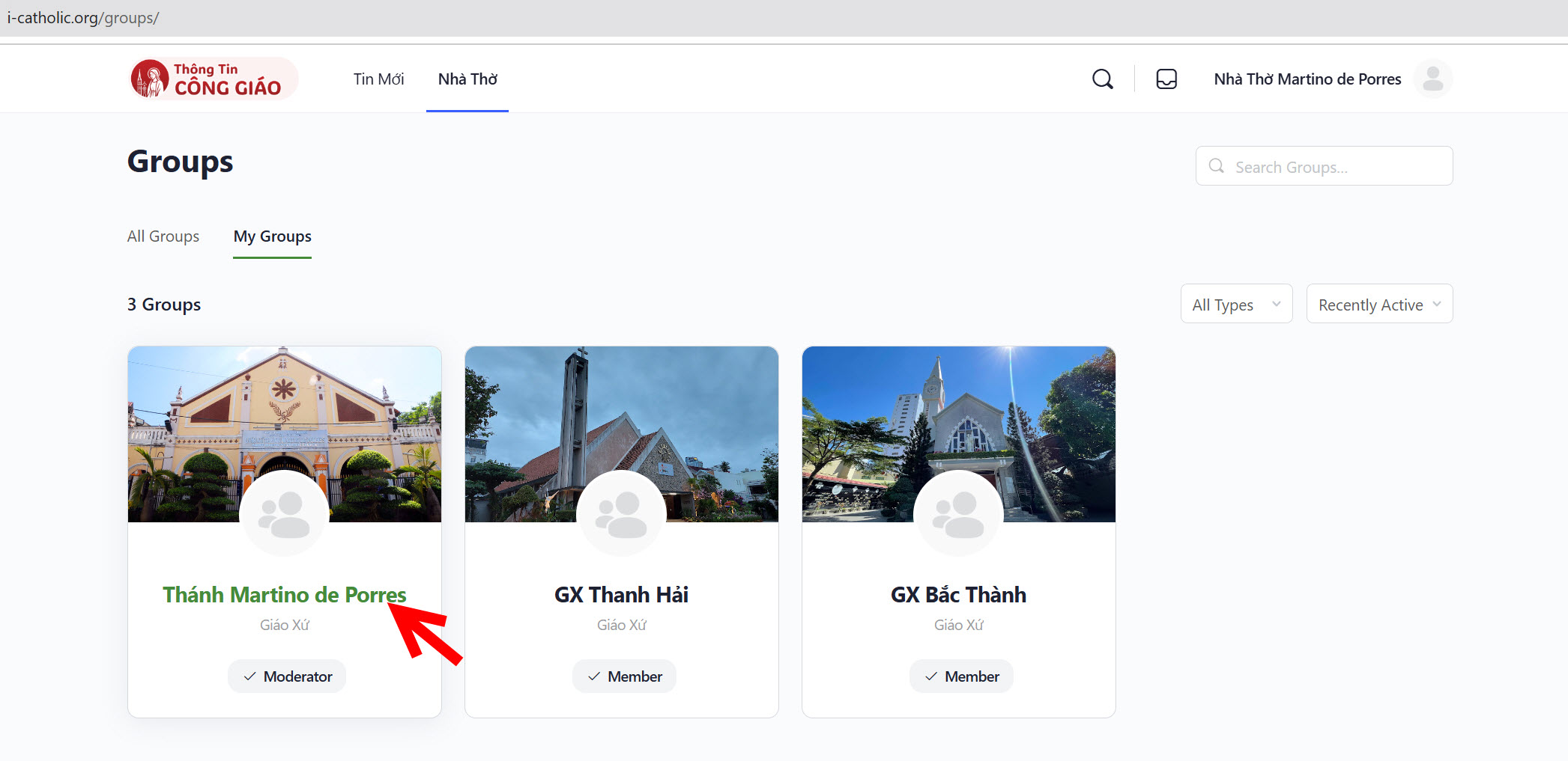 Danh sách Nhà Thờ