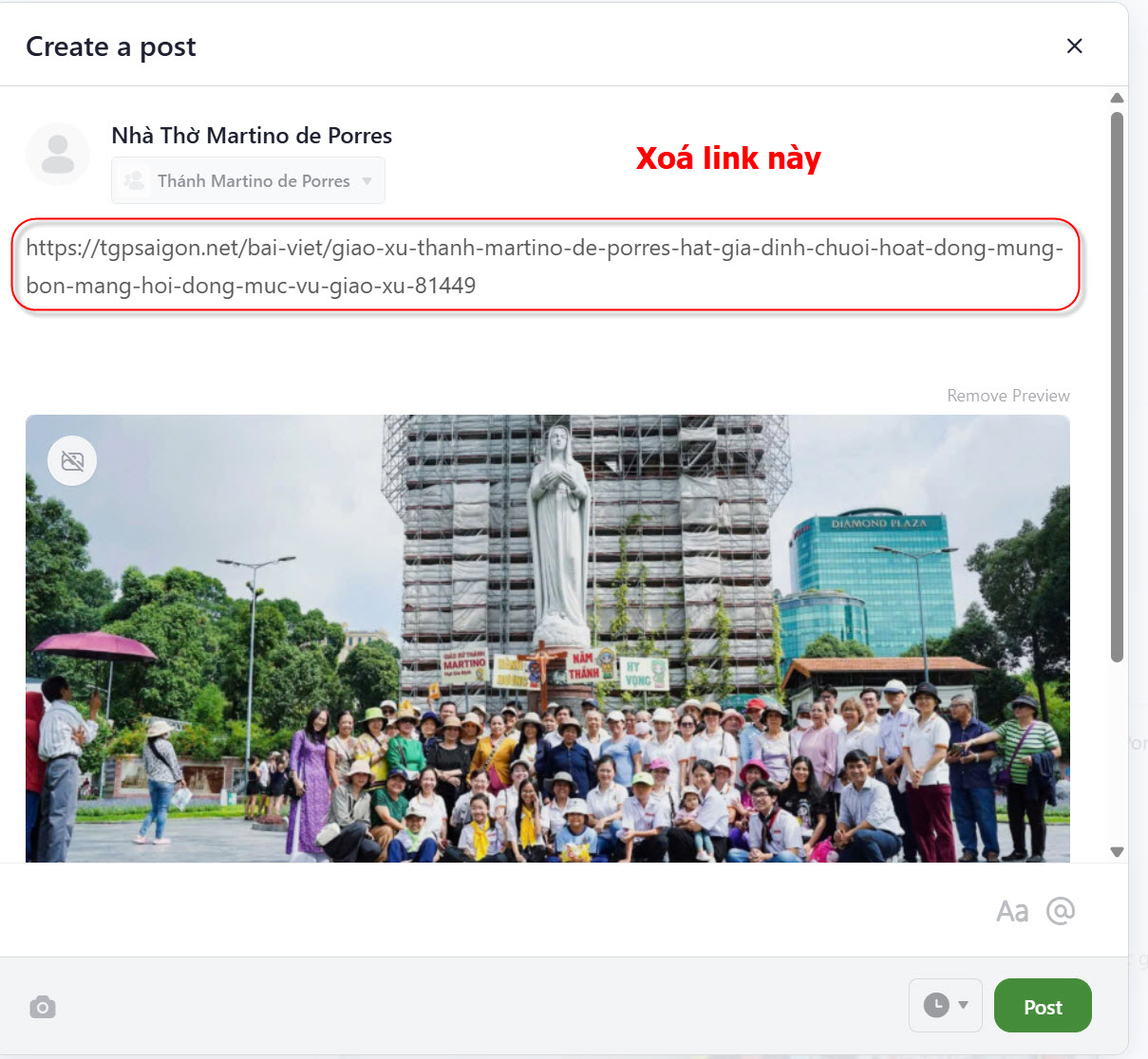 Preview tự động từ link