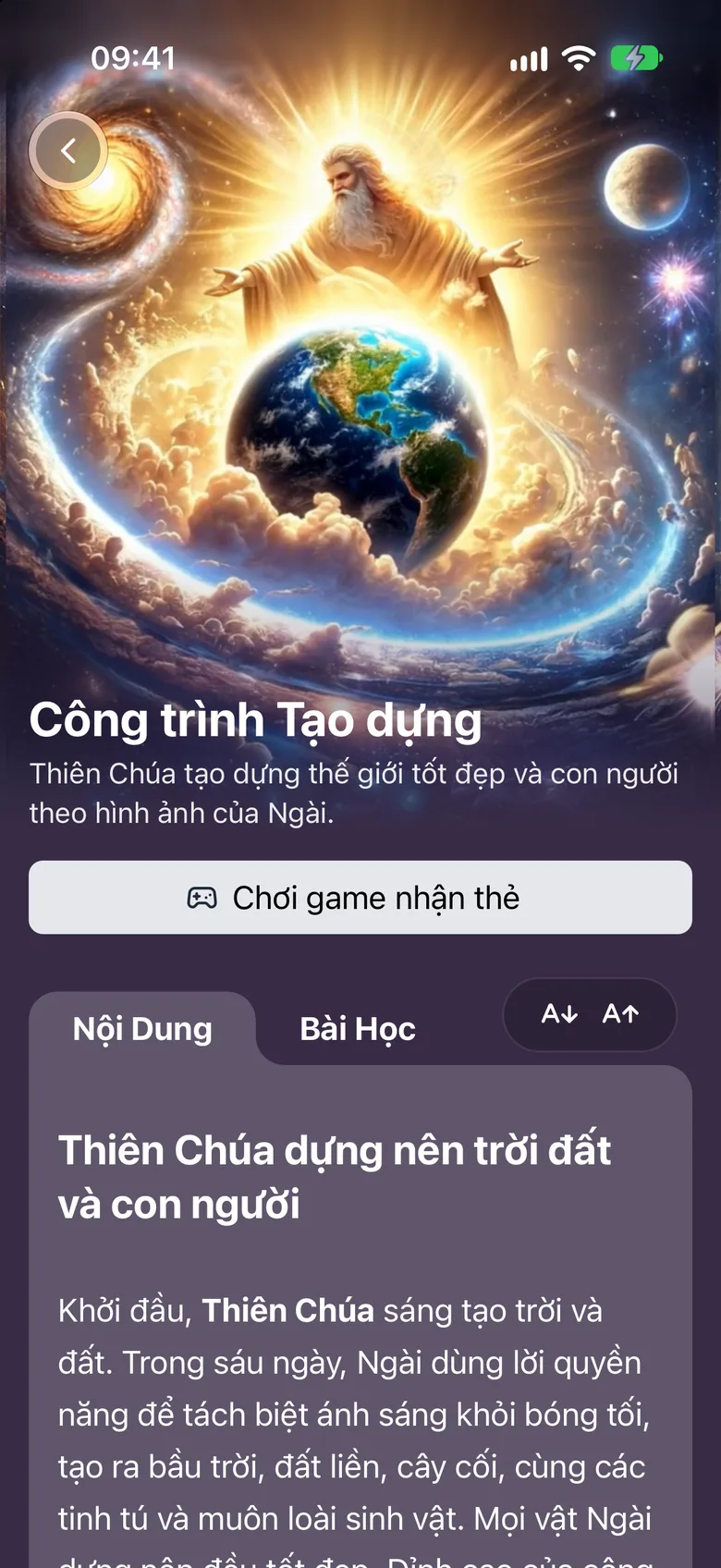 Câu chuyện của một cột mốc với nút «Chơi game nhận thẻ» ở dưới