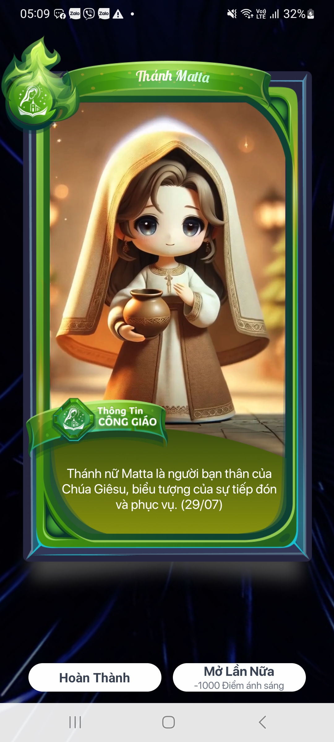 Thẻ Thánh vừa nhận